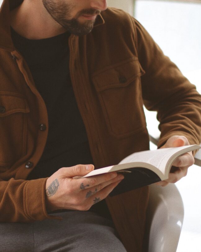 Man reading a book